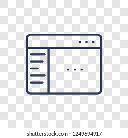 Code icon. Trendy linear Code logo concept on transparent background from Programming collection