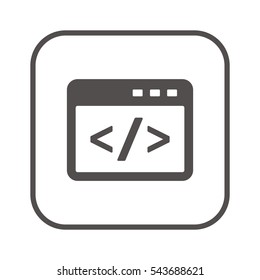 Code Icon, vector.  Flat design.
