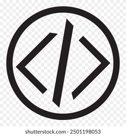 code icon vector. code icon flat style design. HTML code icon logo on a PNG background. vector illustration.