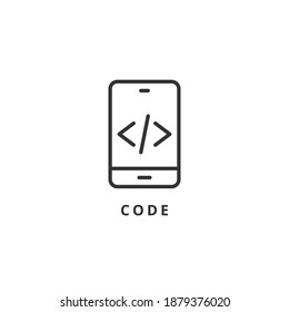 code icon vector illustration. code icon outline design.