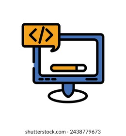 Code icon vector stock illustration