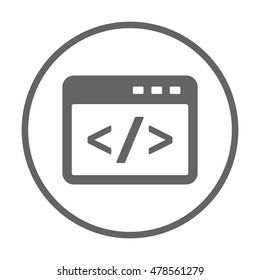 Code Icon,vector.  Flat design.