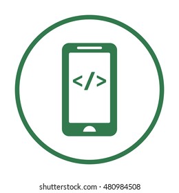 Code Icon,vector.  Flat design.