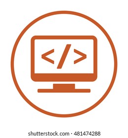 Code Icon,vector.  Flat design.