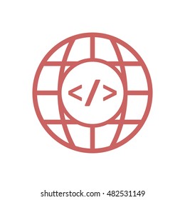 Code Icon,vector.  Flat design.