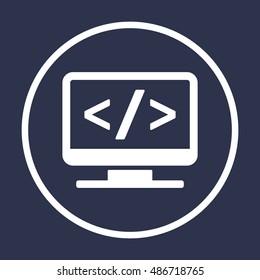 Code Icon,vector.  Flat design.
