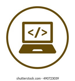 Code Icon,vector.  Flat design.