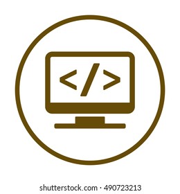 Code Icon,vector.  Flat design.