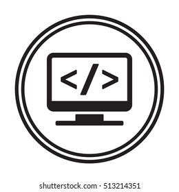 Code Icon,vector.  Flat design.