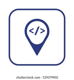 Code Icon,vector.  Flat design.