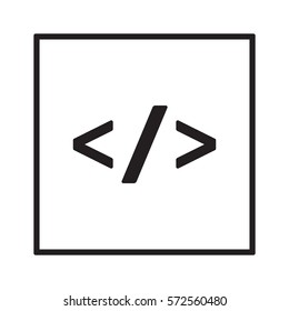 Code Icon,vector.  Flat design.