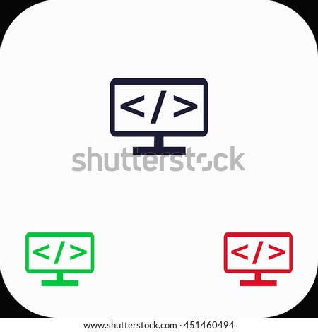 Code Illustration set. Blue, green, red icon.