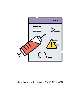 Code Injection сolor Line Icon. Pictogram For Web Page, Mobile App, Promo. UI UX GUI Design Element. Editable Stroke.