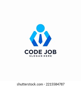 code job logo design template