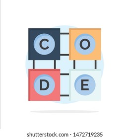 Code Learning, Abstract Circle Background Flat color Icon