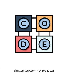 Code, Learning, Code Learning, Education  Flat Color Icon. Vector icon banner Template