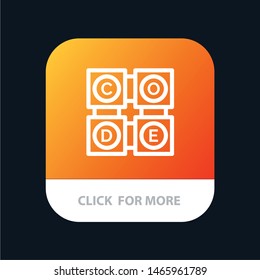 Code, Learning, Code Learning, Education Mobile App Button. Android and IOS Line Version. Vector Icon Template background