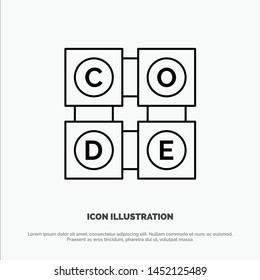 Code, Learning, Code Learning, Education Vector Line Icon