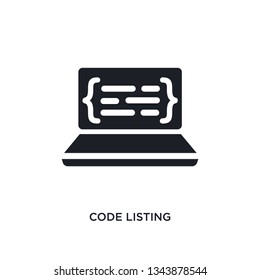 code listing isolated icon. simple element illustration from programming concept icons. code listing editable logo sign symbol design on white background. can be use for web and mobile