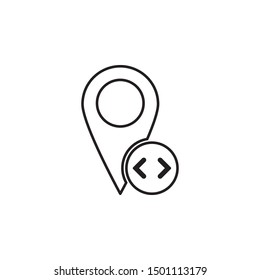 Code, location icon. Simple thin line, outline vector of location icons for ui and ux, website or mobile application