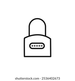 Code lock icon Flat art illustration in outline