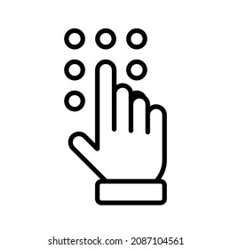 Code lock icon with hand