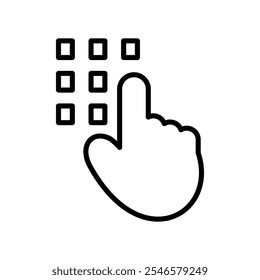 Code lock icon Outline vector for web ui