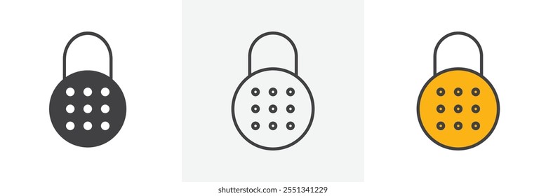 Code lock icon pack. Vector illustration. EPS10
