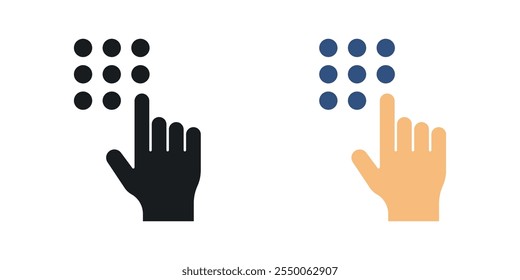 Code lock icon set in black and colored version