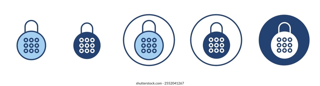 Code lock icon Thin line art isolated