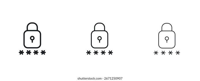 Code lock icon vector illustration eps. Vector outline illustrations