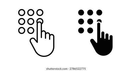 Code lock icon vector Illustration, Solid and stroke Style Icon