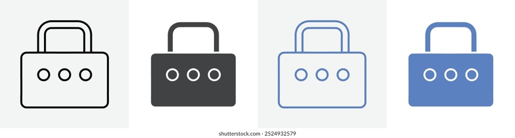 code lock icon vector set use for web