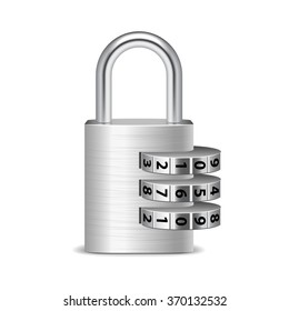 Code lock isolated on white photo-realistic vector illustration