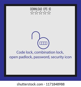 Code lock, password, security icon  vector icon