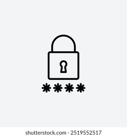 Code lockline vector icon. EPS 10