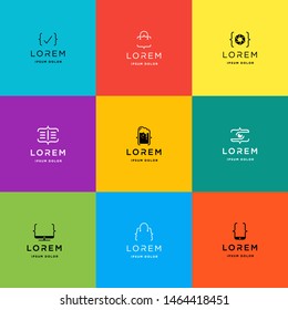 code logo design set vector collection