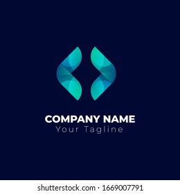 Code Logo Gradient Design Illustration