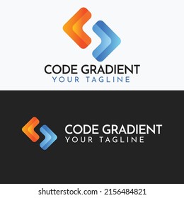 Code Logo Gradient Vector Illustration