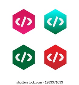 Code Logo Mark useful, editable. And printable Perfect for use in a wide range of new media templates: Web Marketing Agency, Social Media Services Showcase, Online Marketing Apps, and Web.