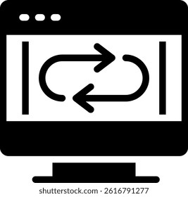 Code Loop Glyph Vector Icon Design