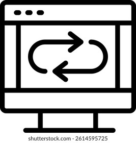 Code Loop Line Vector Icon Design