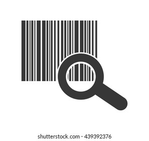 code and lupe silhouette. Delivery design. vector graphic