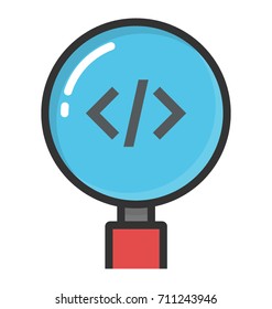 Code Magnifier Vector Icon