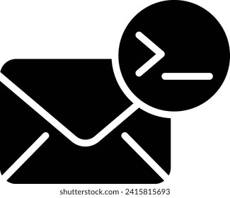 Code Mail solid and glyph vector illustration