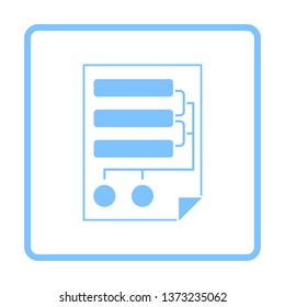 Code Map Icon. Blue Frame Design. Vector Illustration.