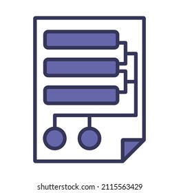 Code Map Icon. Editable Bold Outline With Color Fill Design. Vector Illustration.