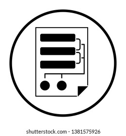 Code Map Icon. Thin Circle Stencil Design. Vector Illustration.
