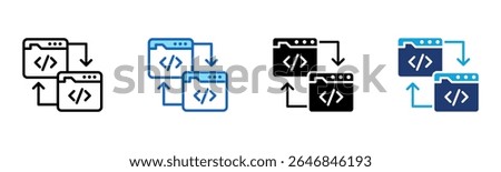 Code Merge icon Multi Style Vector Illustration