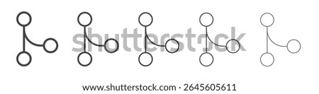 Code merge outline ilustration vector symbol